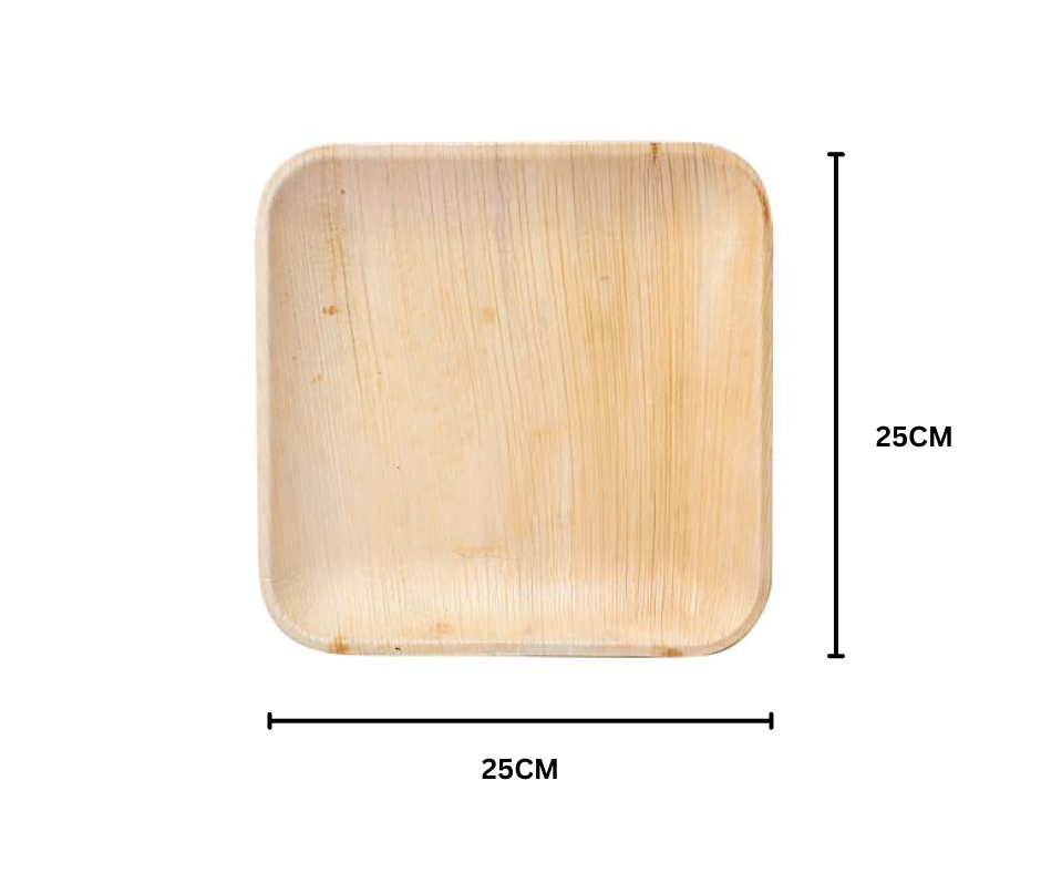 10″ compostable palm leaf square plates for weddings UK
