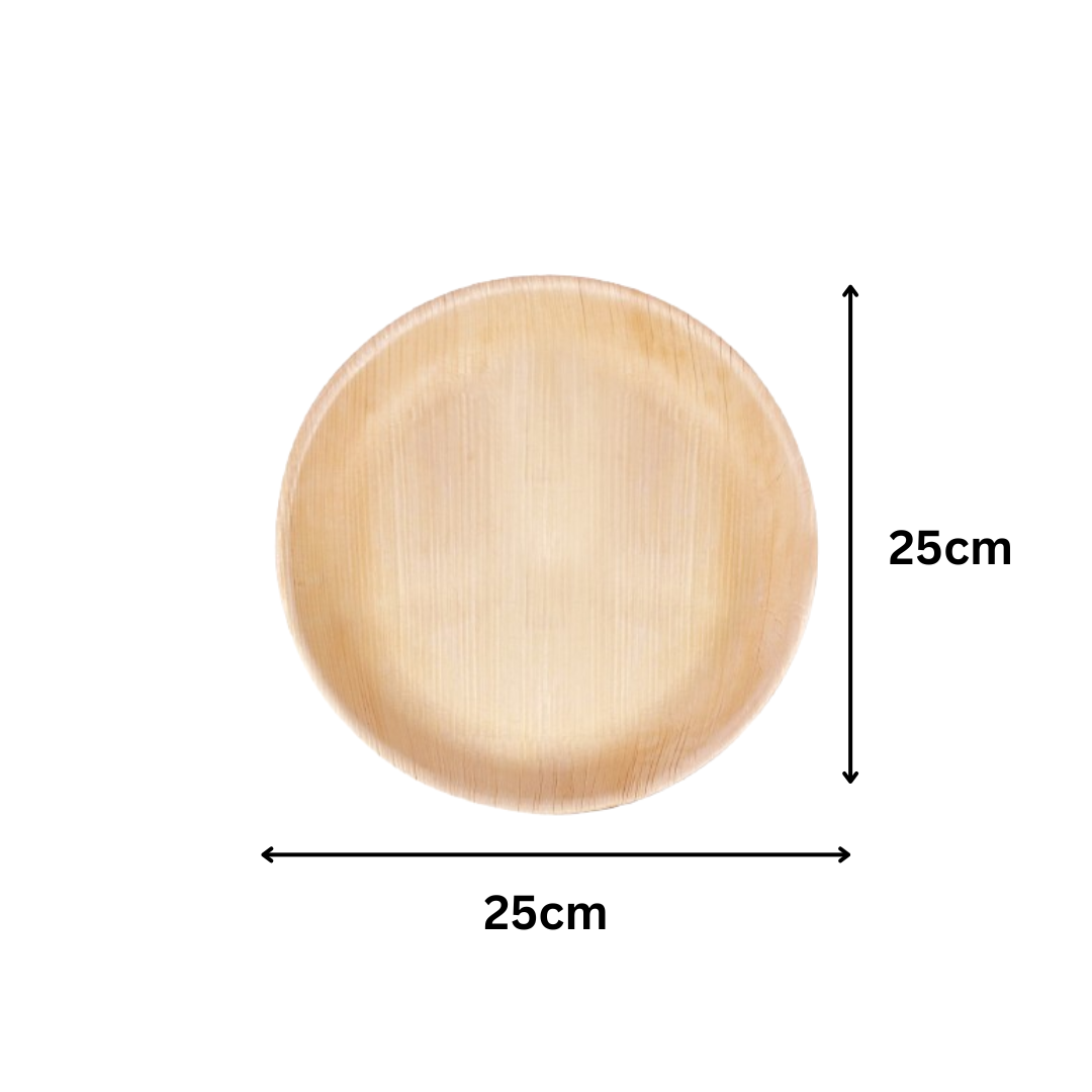 Eco Friendly 10″ (25 cm) Compostable, Palm Leaf Round Plates