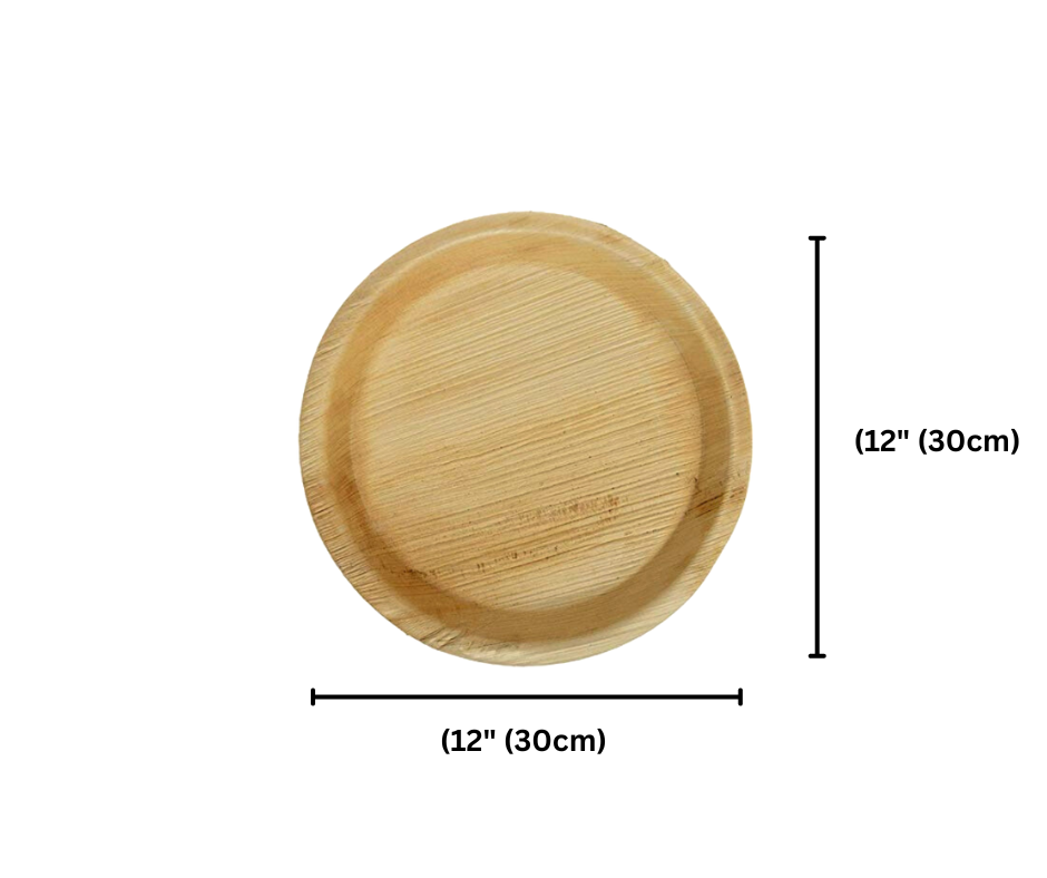 Eco Friendly 12″ (30 cm) Compostable Palm Leaf Round Plates
