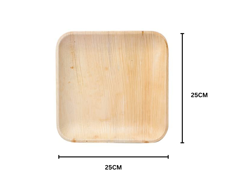 Eco Friendly 10″ (25 cm) Compostable Palm Leaf Square Plates