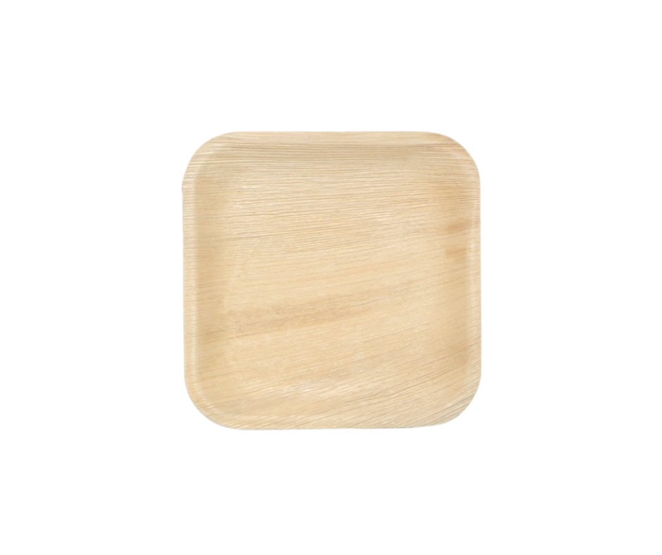 8" (20 cm) Square Palm Leaf Plates | Eco Disposable Plates UK