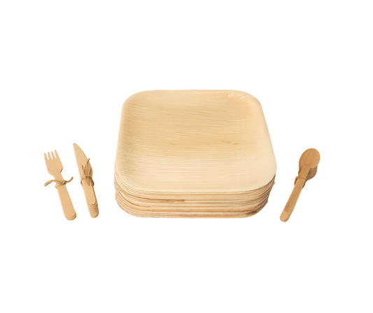 Basic Party Pack Square Plates and Cutlery