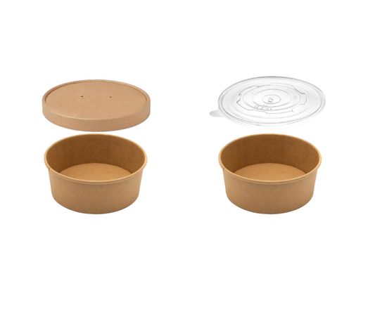 Kraft Round Bowls & Lids