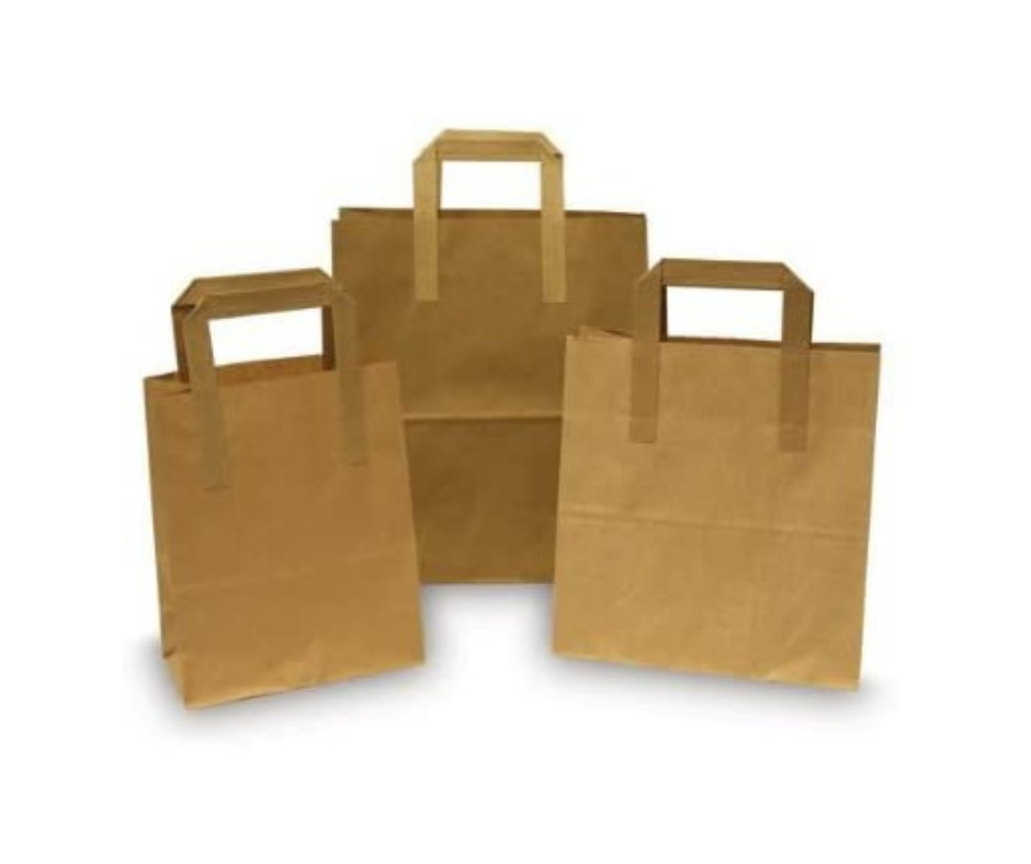 S.O.S Kraft Large Bags with Flat Handles